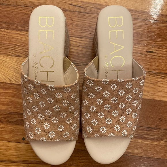 NWOT Matisse Cork Daisy Terry Heels - Picture 4 of 5